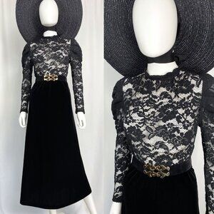 Vintage Y2K Adiva gothic puff sleeve Victorian lace blouse medium